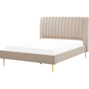 MARVILLE  - Tweepersoonsbed - Zandbeige - 140 x 200 cm - Fluweel
