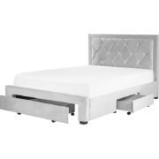 LIEVIN - Bed met opbergruimte - Lichtgrijs - 140 x 200 cm - Fluweel