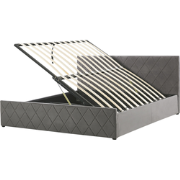 ROCHEFORT  - Bed met opbergruimte - Grijs - 180 x 200 cm - Fluweel