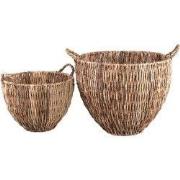 PTMD Mand Alfan - 59x59x51 cm - Bamboe - Bruin - Set van 2