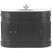 Enkele wastafelkast van massief zwart hout L130 cm - HAUSMANN