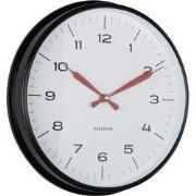 Karlsson - Wandklok Modern Factory - Black & bright red- Ø30cm