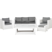 ROMA - Loungeset voor 6 - Wit - PE rotan