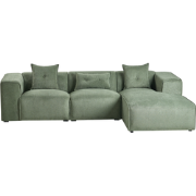 DOLVA - Hoekbank - Donkergroen - Linkerzijde  - Chenille