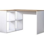 Hoekbureau in eiken- en witdecor L120 cm - CASSIE