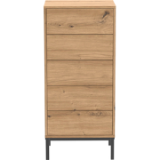 Hoge ladekast met 5 lades en metalen poten H100 cm - LENNY