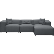 DOLVA - Hoekbank - Donkergrijs - Linkerzijde - 294 cm - Polyester