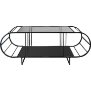 Salontafel met glazen en metalen blad L145 cm - WINDY