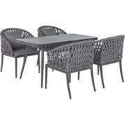 LIPARI  - Tuinset voor 4 - Donkergrijs - Aluminium