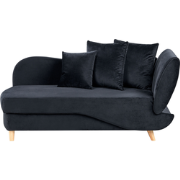 MERI II - Chaise longue - Zwart - Rechterzijde - Fluweel