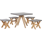 OLBIA  - Tuinset voor 4 Vierkant - Grijs - Vezelcement