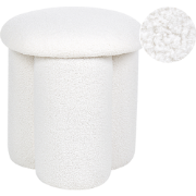 CARRINGTON - Poef - Wit - Bouclé