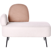 ARCEY - Chaise longue - Lichtbeige - Linkszijdig - Stof