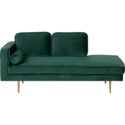 MIRAMAS - Chaise longue - Smaragdgroen - Linkerzijde - Fluweel