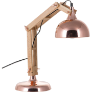 SALADO - Bureaulamp - Koper - Rubberhout