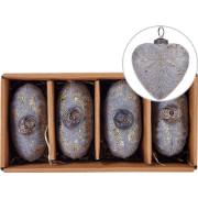 FERIABLE - Kerstballen set van 4 - Grijs - Glas