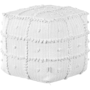HARNAI  - Poef - Wit - 40 cm - Katoen