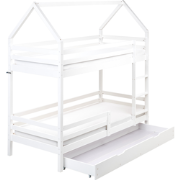 GIRGOLS - Stapelbed met opbergruimte - Wit - 90 x 200 cm - Dennenhout