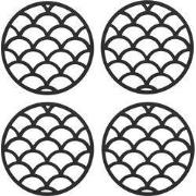 Krumble Siliconen pannenonderzetter rond - Zwart - Set van 4