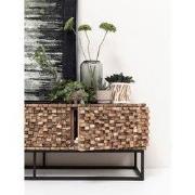 MUST Living TV stand Sticks, 2 doors and 1 drawer,50x145x40 cm, recycl...