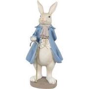 Clayre & Eef Beeld Konijn Beige Blauw Polyresin