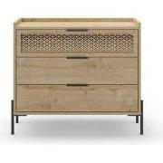 Ladenkast met 3 laden en metalen poten Inca - L90 cm