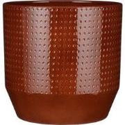 Mica Decorations Bloempot Nola - 27x27x25 cm - Keramiek - Bruin