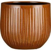 Mica Decorations Bloempot Pablo - 25x25x20 cm - Keramiek - Oker