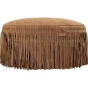 PTMD Poef Eleora - 50x25x50 cm - Suede - Bruin