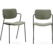 Set van 2 stoelen met zwarte metalen poten L49 cm - MAIKA