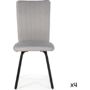 Set van 4 stoelen in stof met zwarte metalen poten L47,5 cm - PRETTY