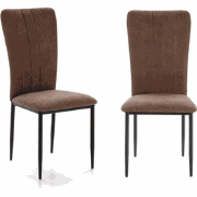 Set van 4 stoelen in stof met zwarte metalen poten L43 cm - HOLLY