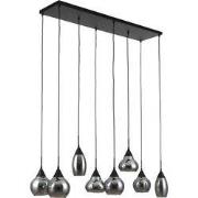 Hanglamp 8-Lichts - Smoke Glass - Industrieel - Lamp Daina