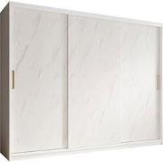 Meubella - Kledingkast Marmer - Wit - 250 cm