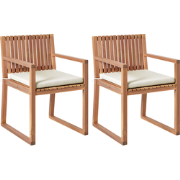 SASSARI PREMIUM - Tuinstoel set van 2 - Bruin/Lichtbeige - Acaciahout