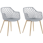 NASHUA - Eetkamerstoel - Lichtgrijs - Synthetisch materiaal