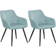 CASMALIA - Eetkamerstoel set van 2 - Lichtblauw - Fluweel