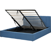 DREUX - Bed met opbergruimte - Blauw - 160 x 200 cm - Polyester
