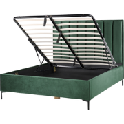 SEZANNE  - Bed met opbergruimte - Donkergroen - 160 x 200 cm - Fluweel
