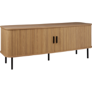 BRADLEY - TV-meubel - Lichthout/Zwart - MDF