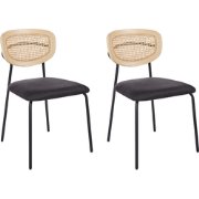 MAYETTA - Eetkamerstoel set van 2 - Zwart - Polyester