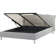 METZ  - Bed met opbergruimte - Lichtgrijs - 160 x 200 cm - Polyester