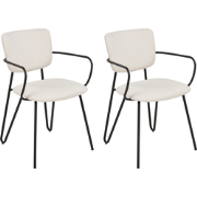 ELKO - Eetkamerstoel set van 2 - Off-white - Polyester