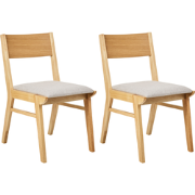 ENOLA - Eetkamerstoel set van 2 - Lichtgrijs - Licht hout/Stof