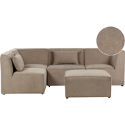 LEMVIG - Hoekbank 4-zits - Taupe - Rechterzijde - Corduroy