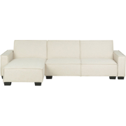 ROMEDAL - Hoekslaapbank - Lichtbeige - Rechterzijde - Polyester