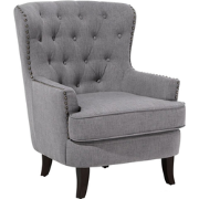 VIBORG - Chesterfield fauteuil - Lichtgrijs - Polyester