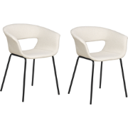 ELMA - Eetkamerstoelen set van 2 - Lichtbeige - Polyester