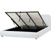 BLAGNAC - Bed met opbergruimte - Lichtgrijs - 180 x 200 cm - Stof