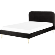 FLAYAT  - Tweepersoonsbed - Zwart - 160 x 200 cm - Fluweel